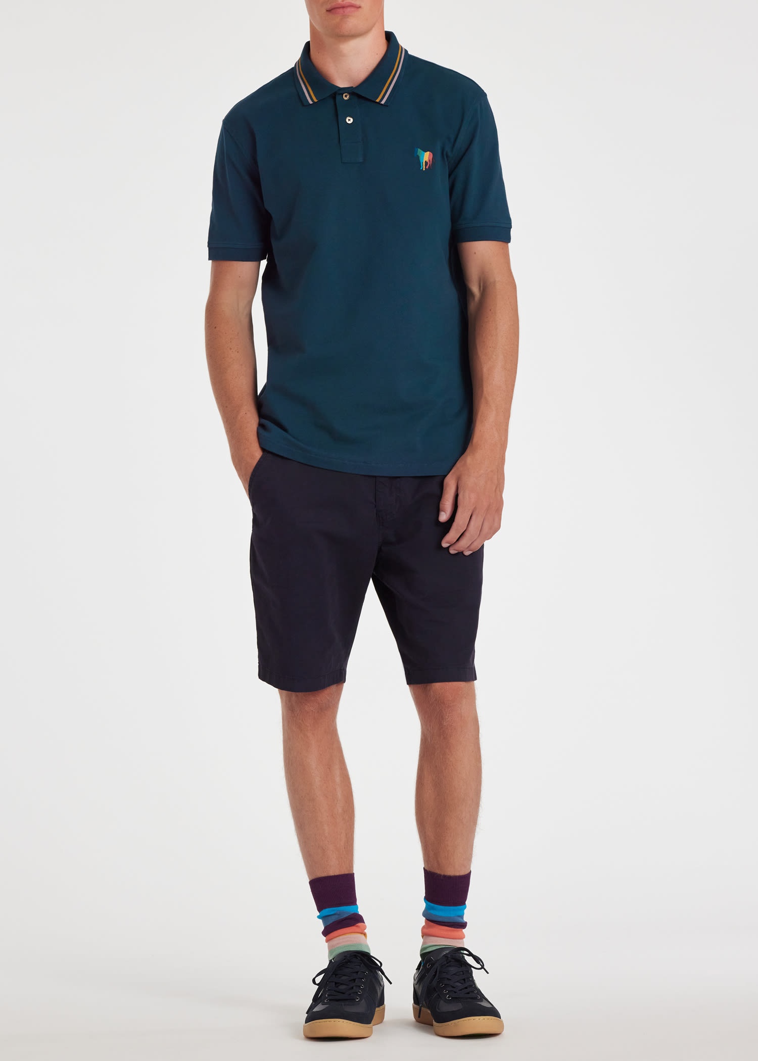 Cotton-Blend Zebra Logo Shorts - 5