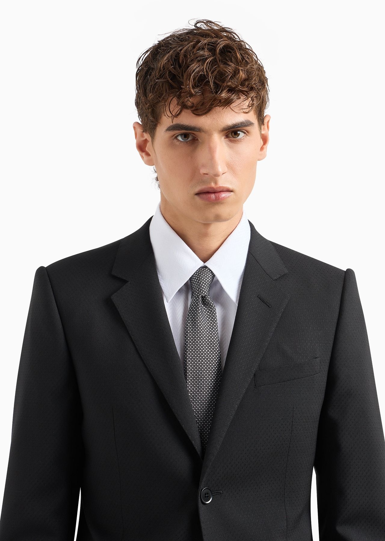 Pure silk tie with jacquard micro-pattern - 3