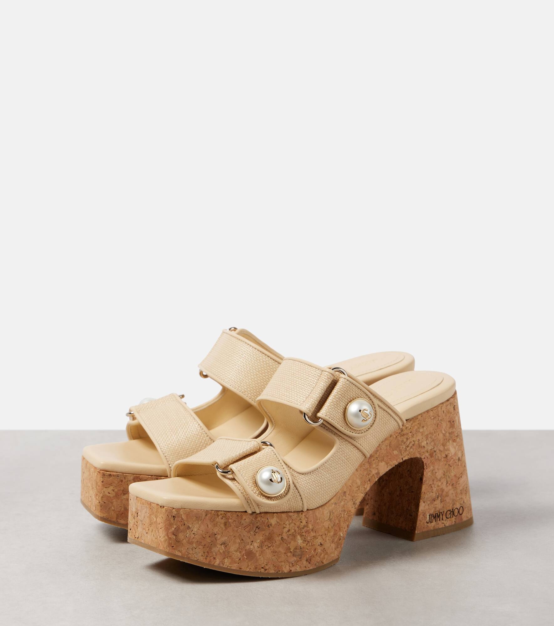 Fayence canvas platform mules - 5