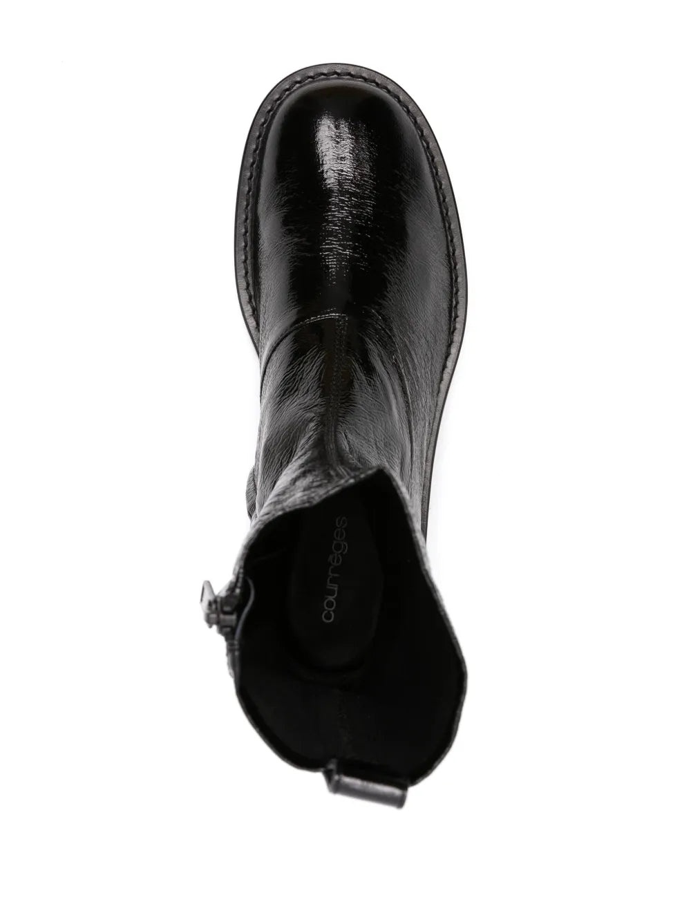 LOGO-PATCH CRACKED-EFFECT BOOTS - 4