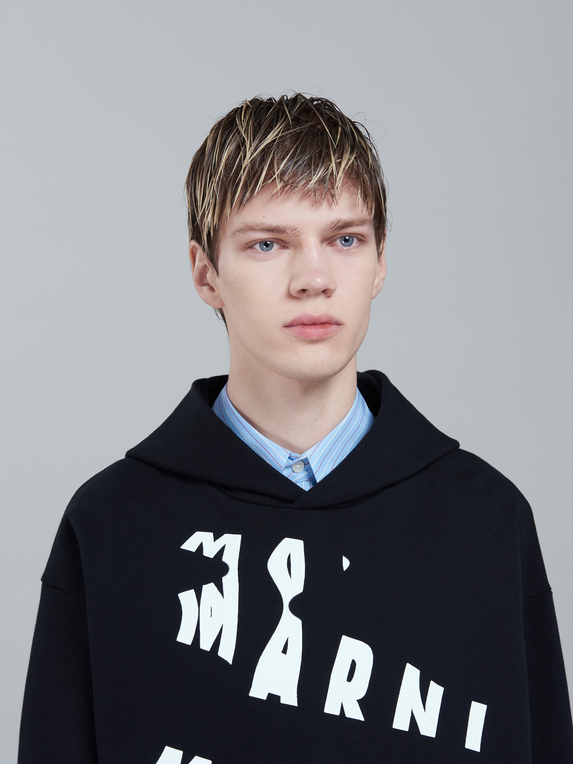 SCANNED LOGO PRINT HOODED SWEATSHIRT - 4