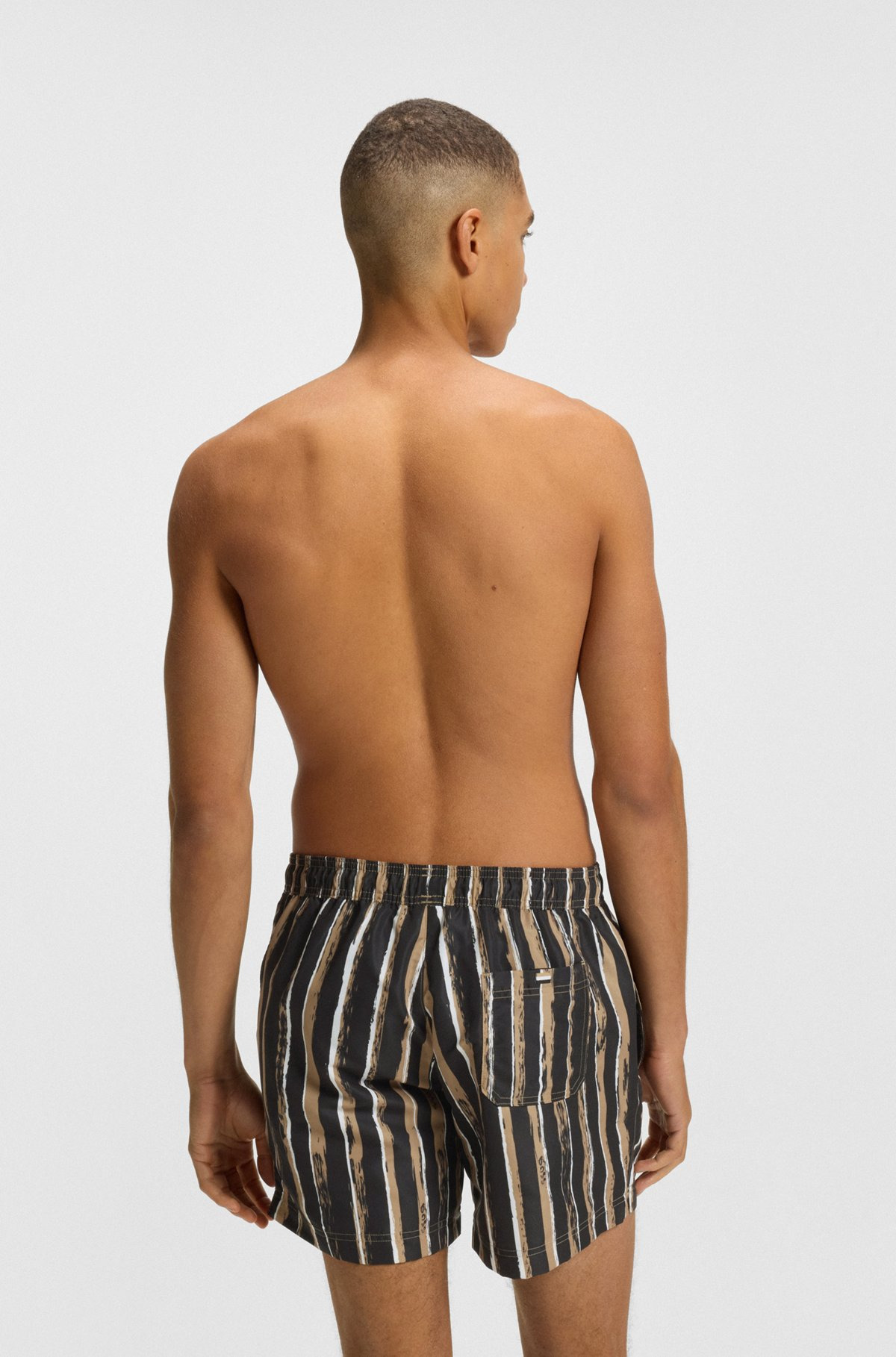 PRINTED SWIM SHORTS WITH LOGO DETAIL - 4
