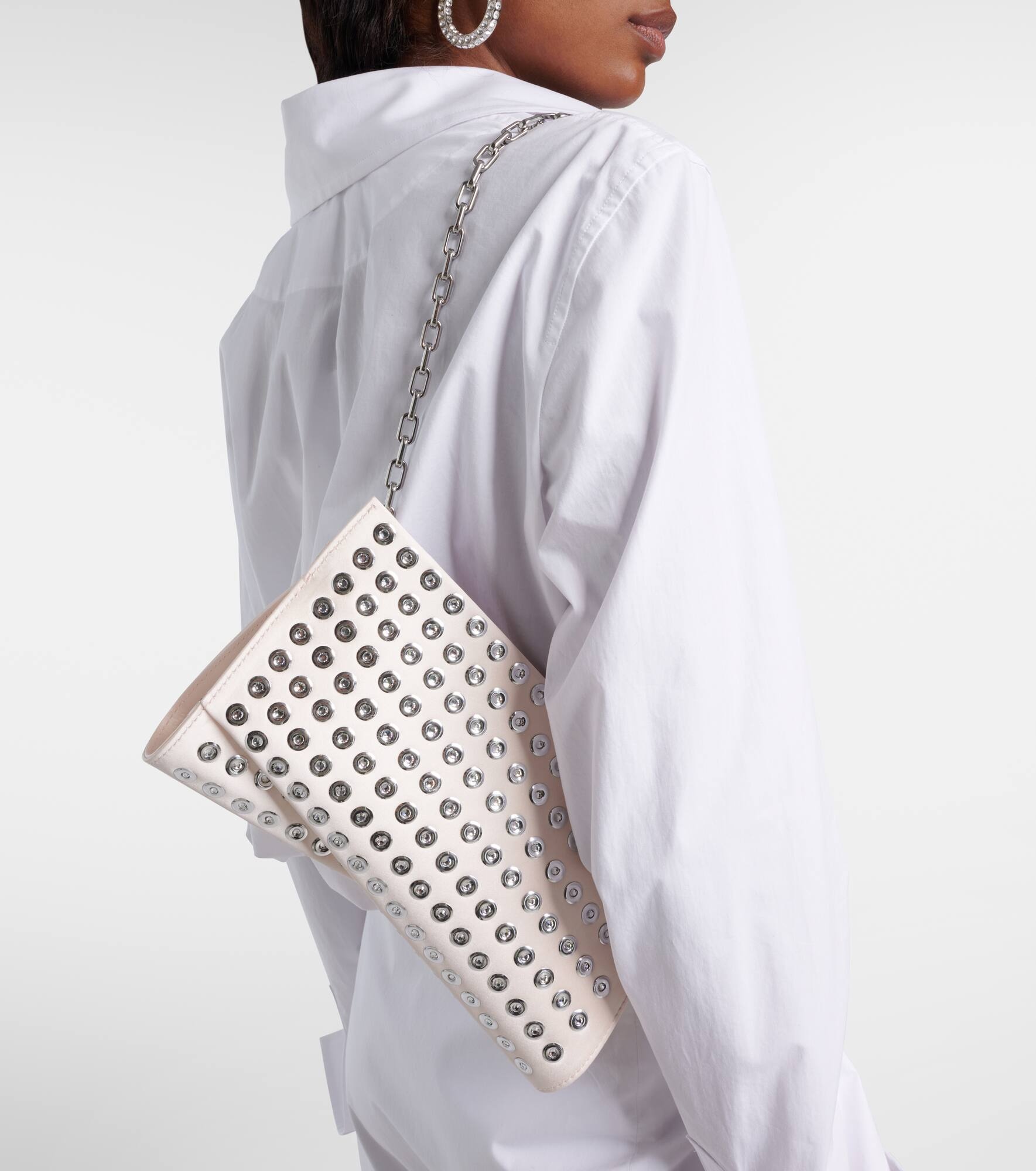 Loubitwist Small crystal-embellished clutch - 2