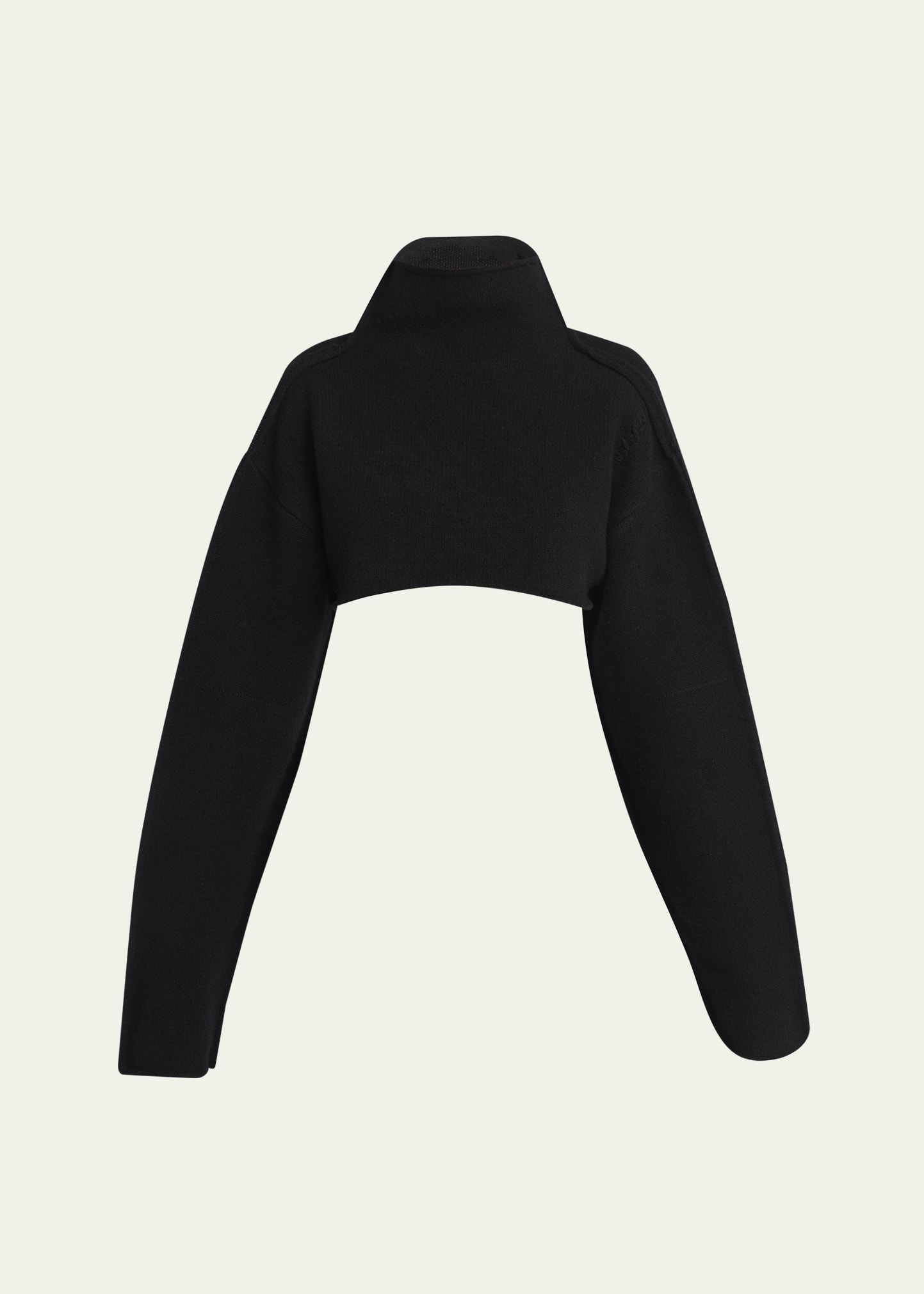 Cropped Wool Turtleneck Sweater - 1