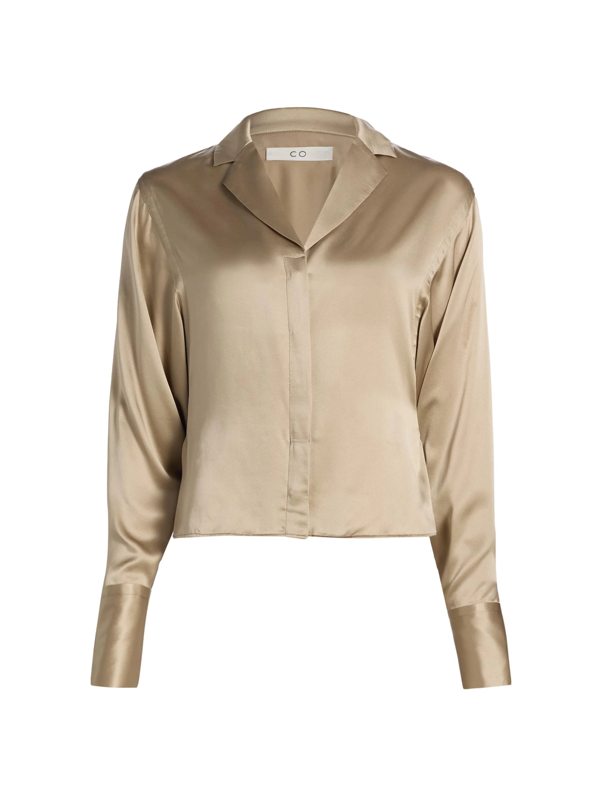 Women's Drop Armhole Silk Shirt - Sesame - 1