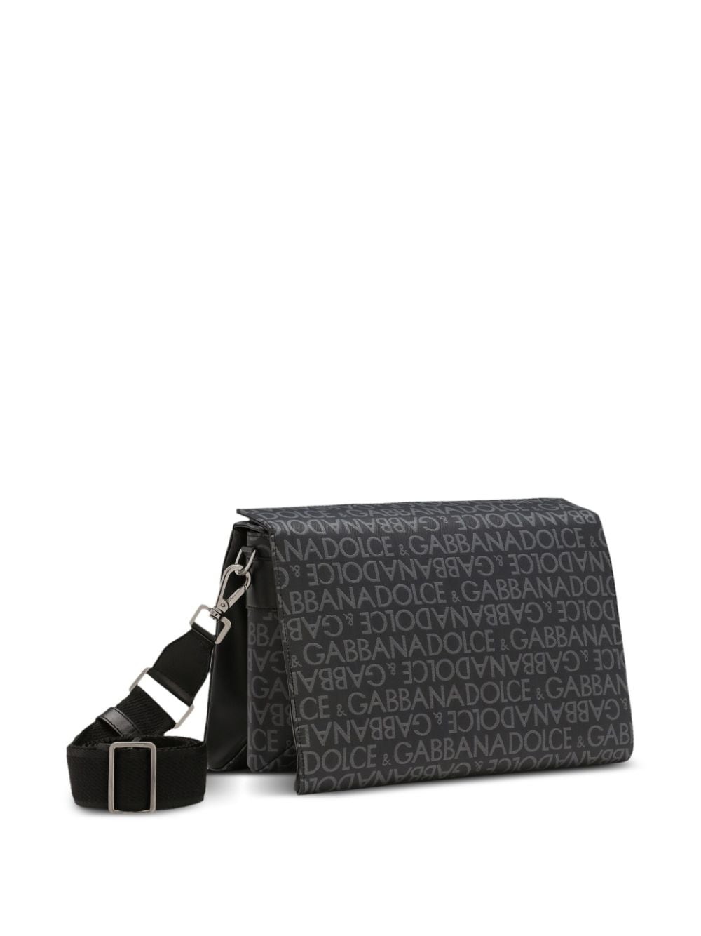 logo-print leather shoulder bag - 4