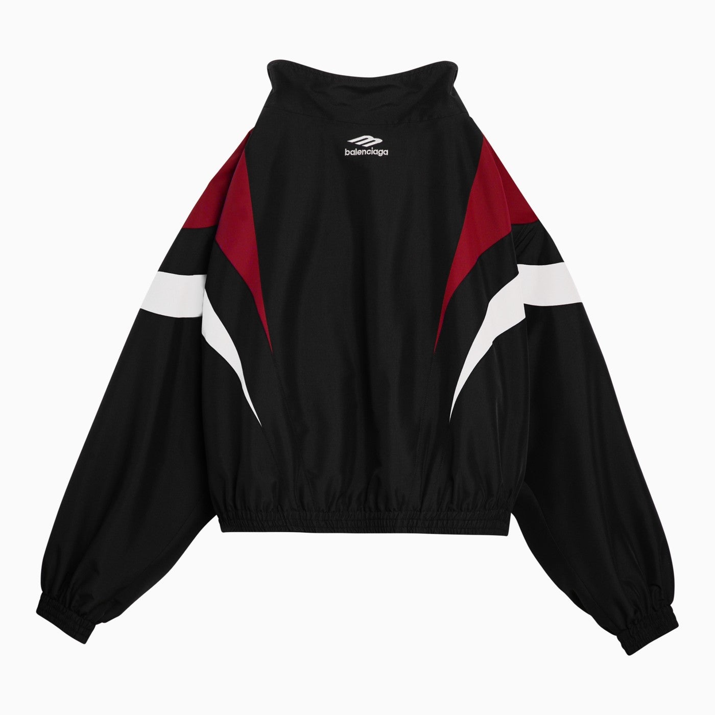 Balenciaga Off Shoulder Tracksuit 3 B Sports Icon Black/Red/White Jacket - 2