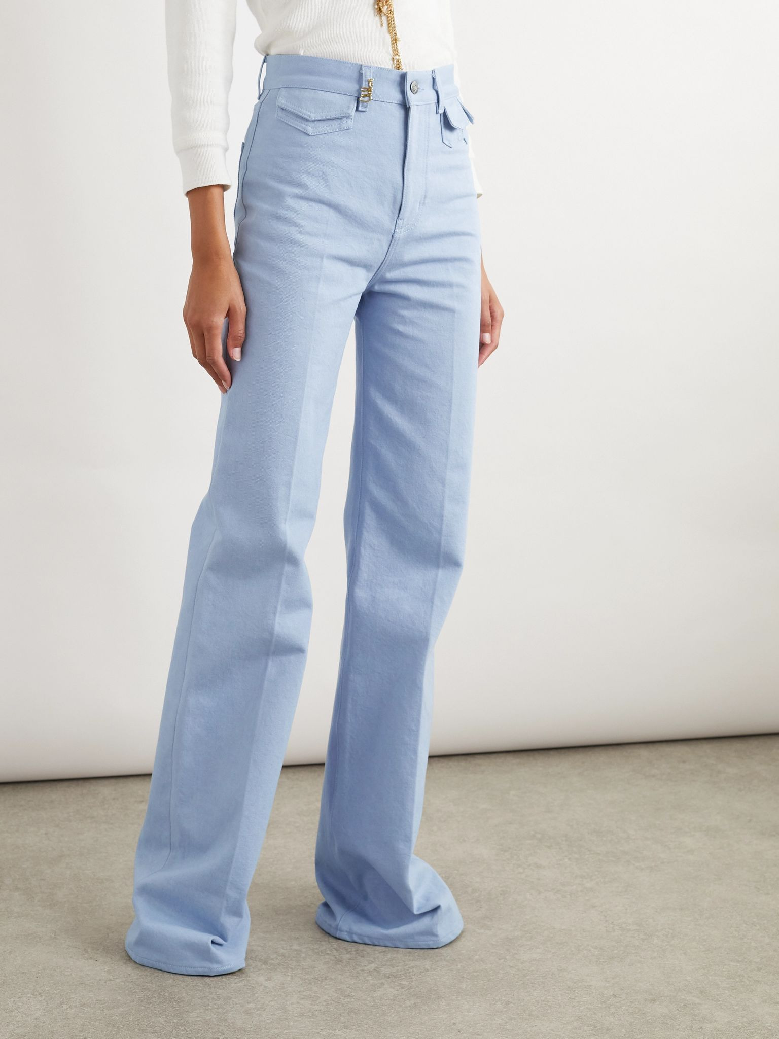 High-rise straight-leg jeans Blue - 3