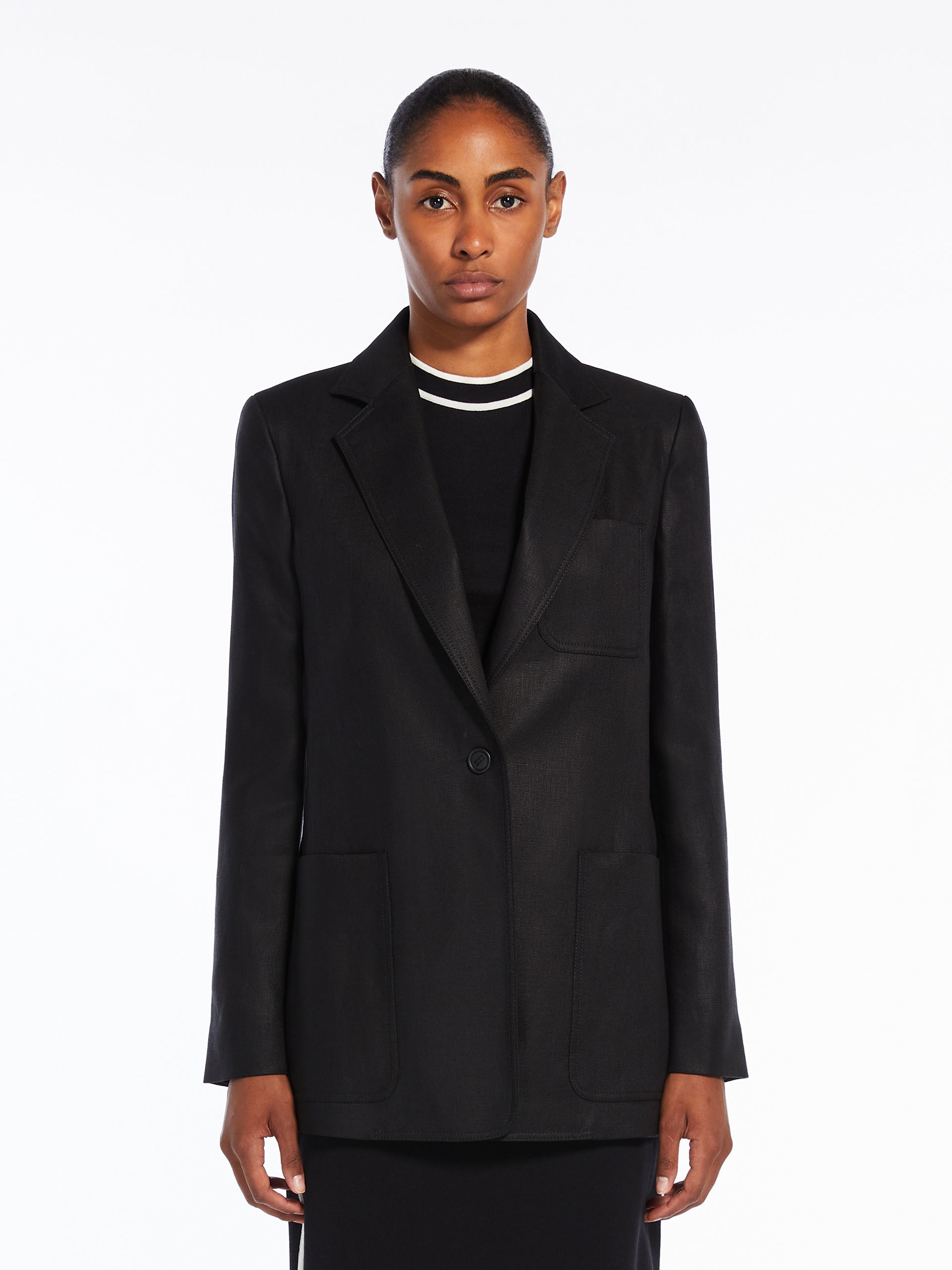 BOEMIA Single-breasted linen blazer - 3