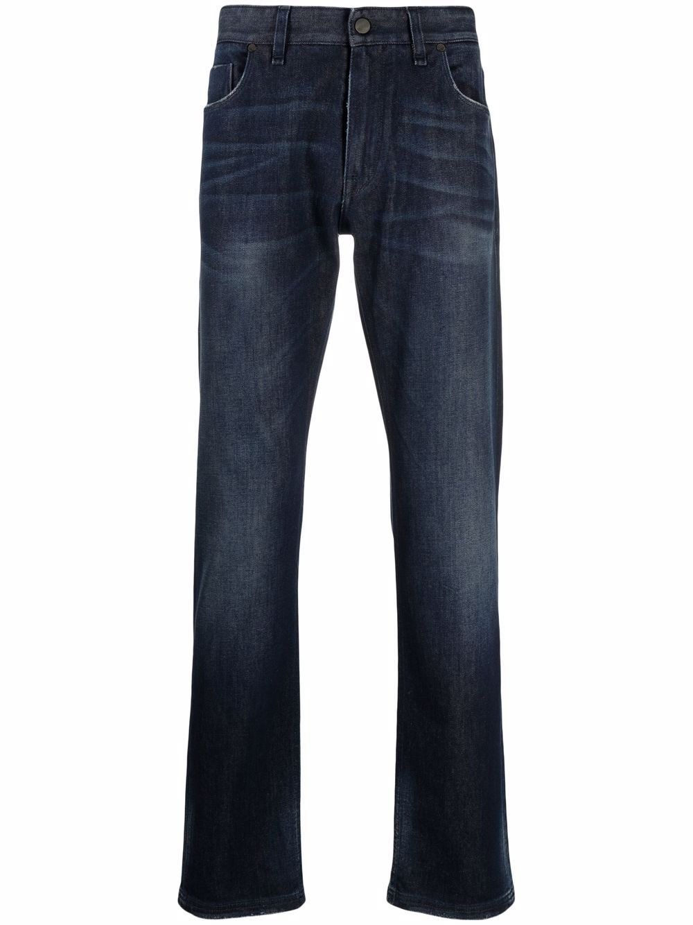 logo-embroidered straight-leg jeans - 1