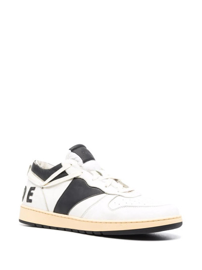 Rhude logo-print leather trainers outlook