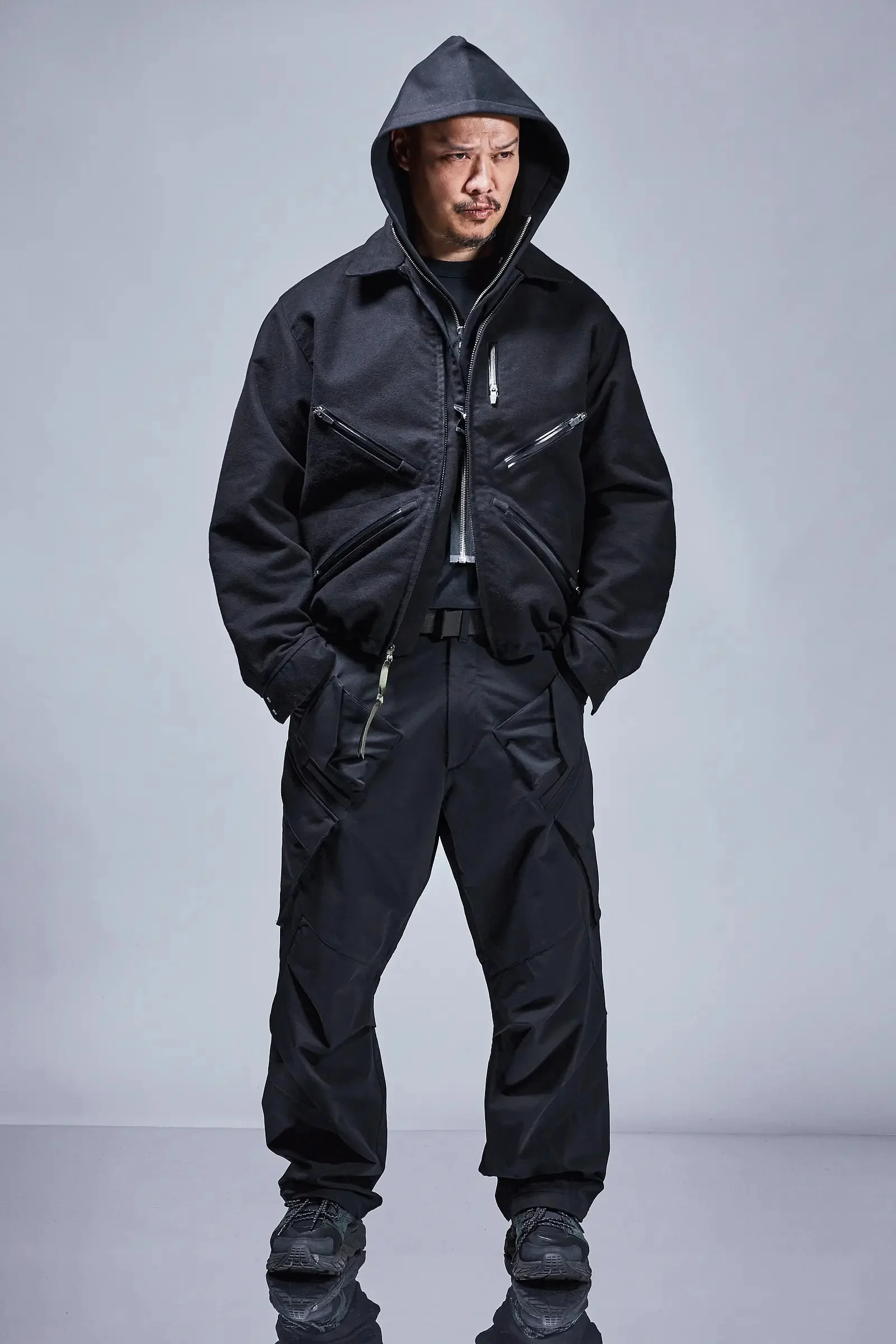 ACRONYM J121-KI Cotton Moleskin Jacket Black | REVERSIBLE