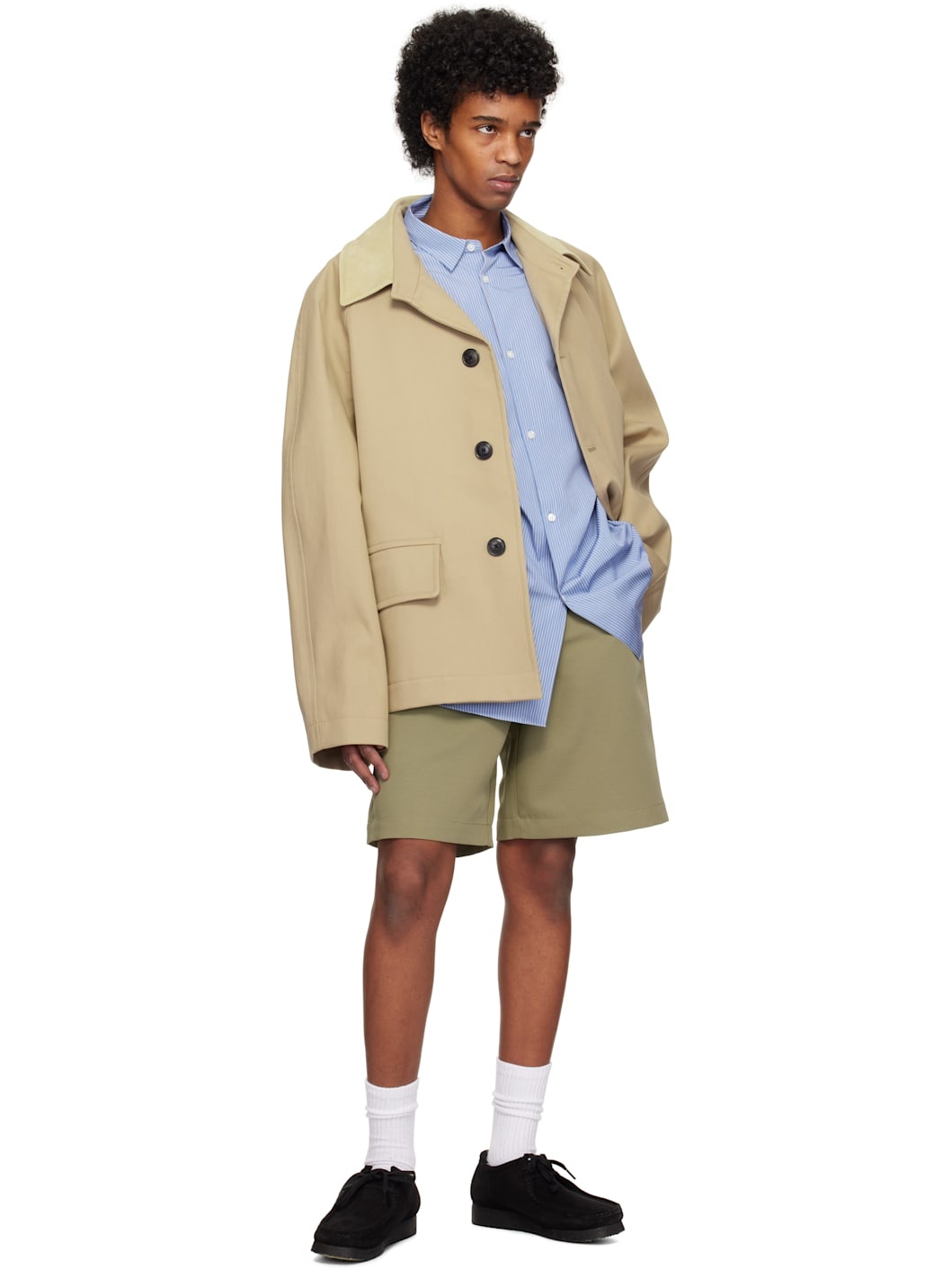 Khaki Relaxed Utility Shorts - 4