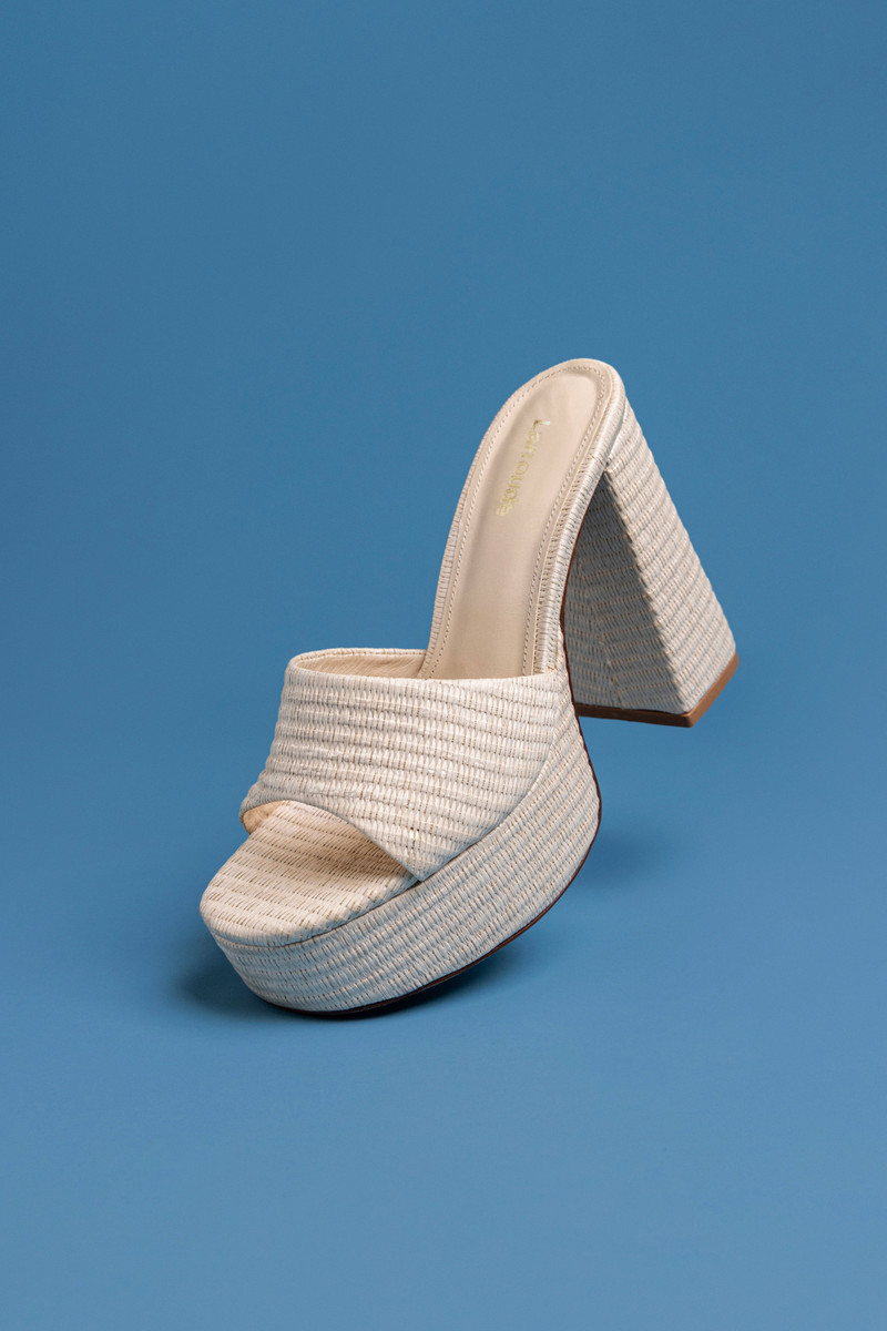 Larroudé Dolly Mule In Natural Raffia outlook