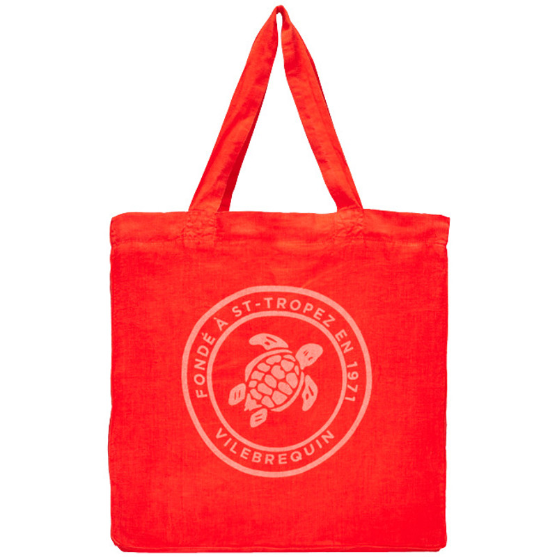 Vilebrequin Linen Turtle Unisex Tote Bag outlook