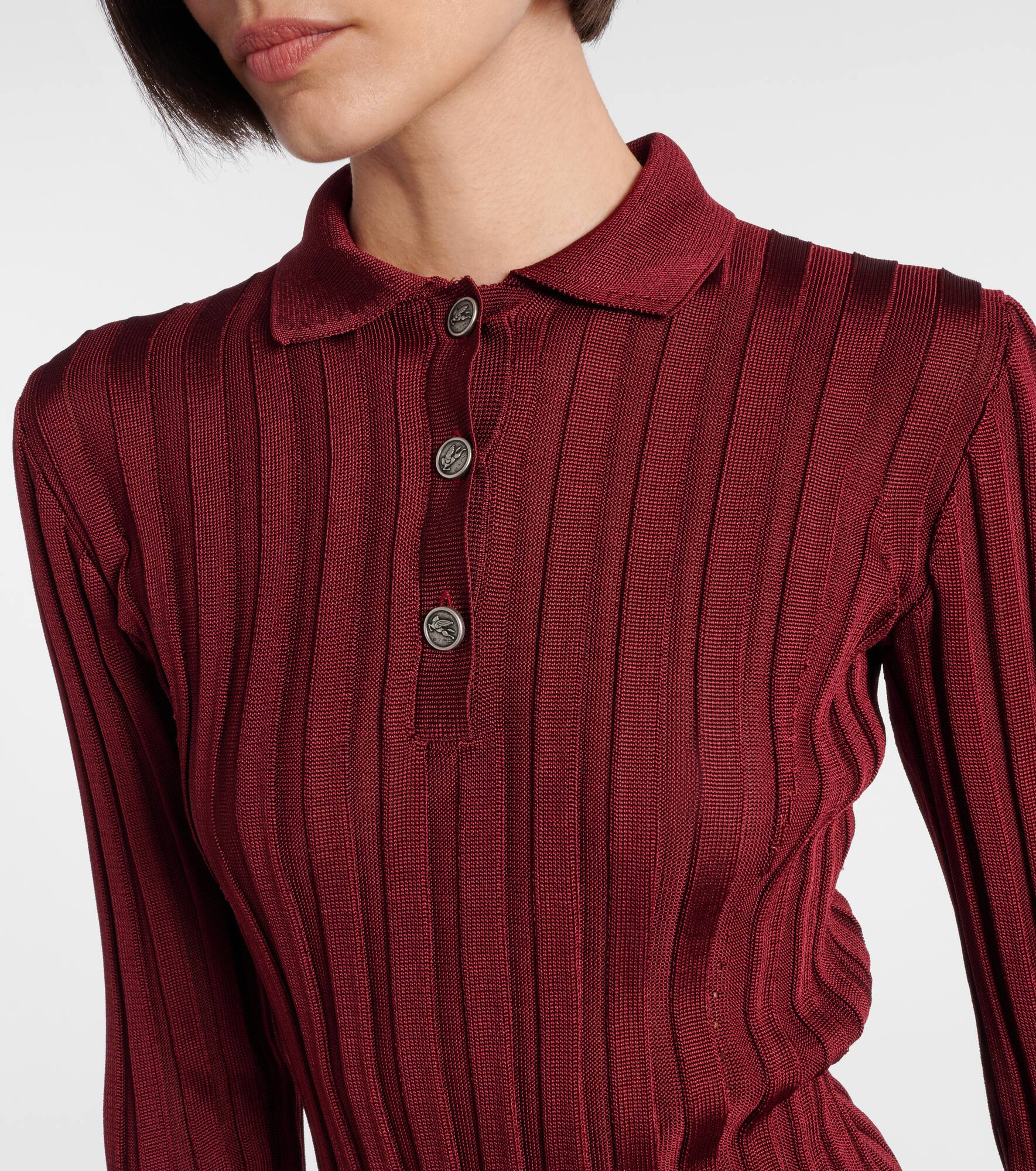 Ribbed-knit polo sweater - 4