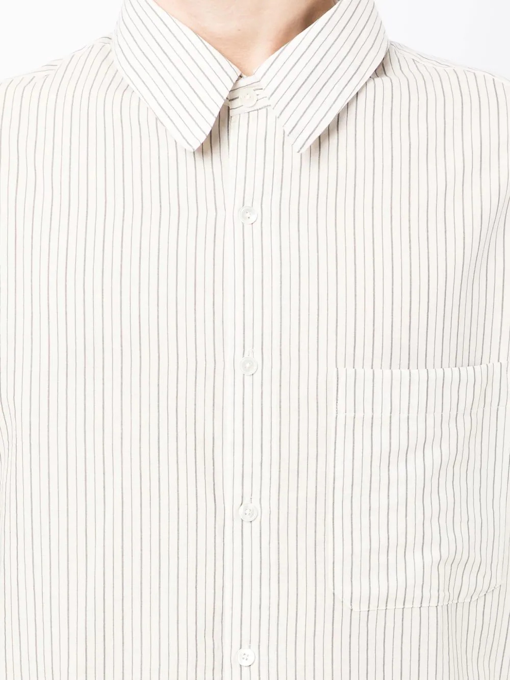 striped pattern button-up shirt - 5