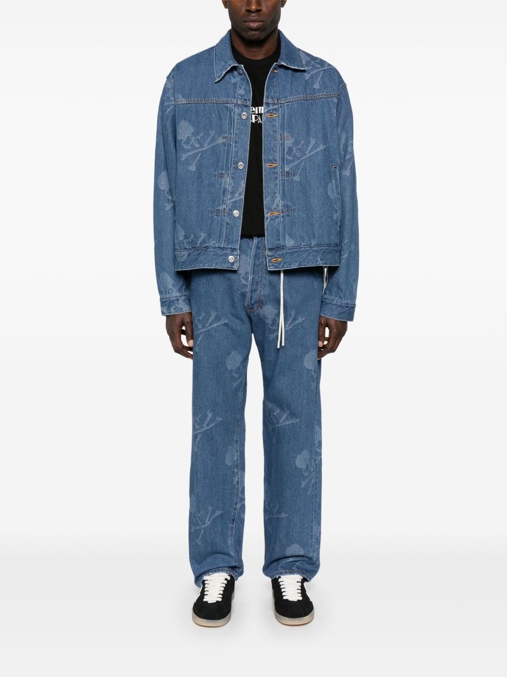monogram-pattern denim jacket - 2