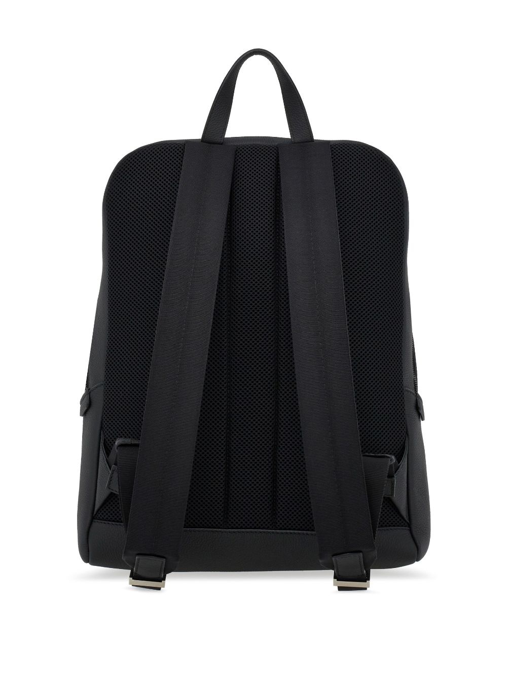 embossed-logo leather backpack - 3