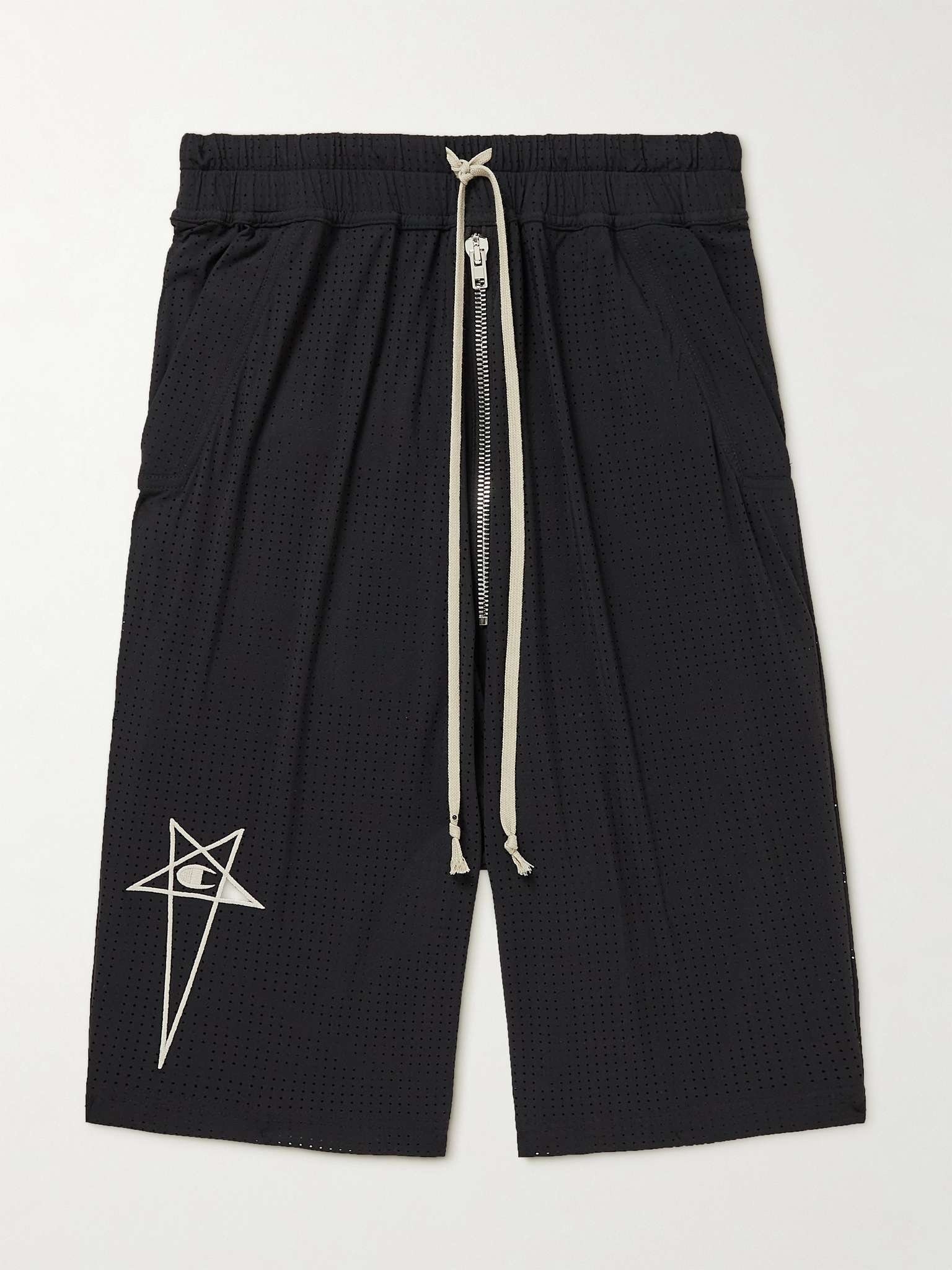 Rick Owens X Champion logo-embroidered mini shorts - Black