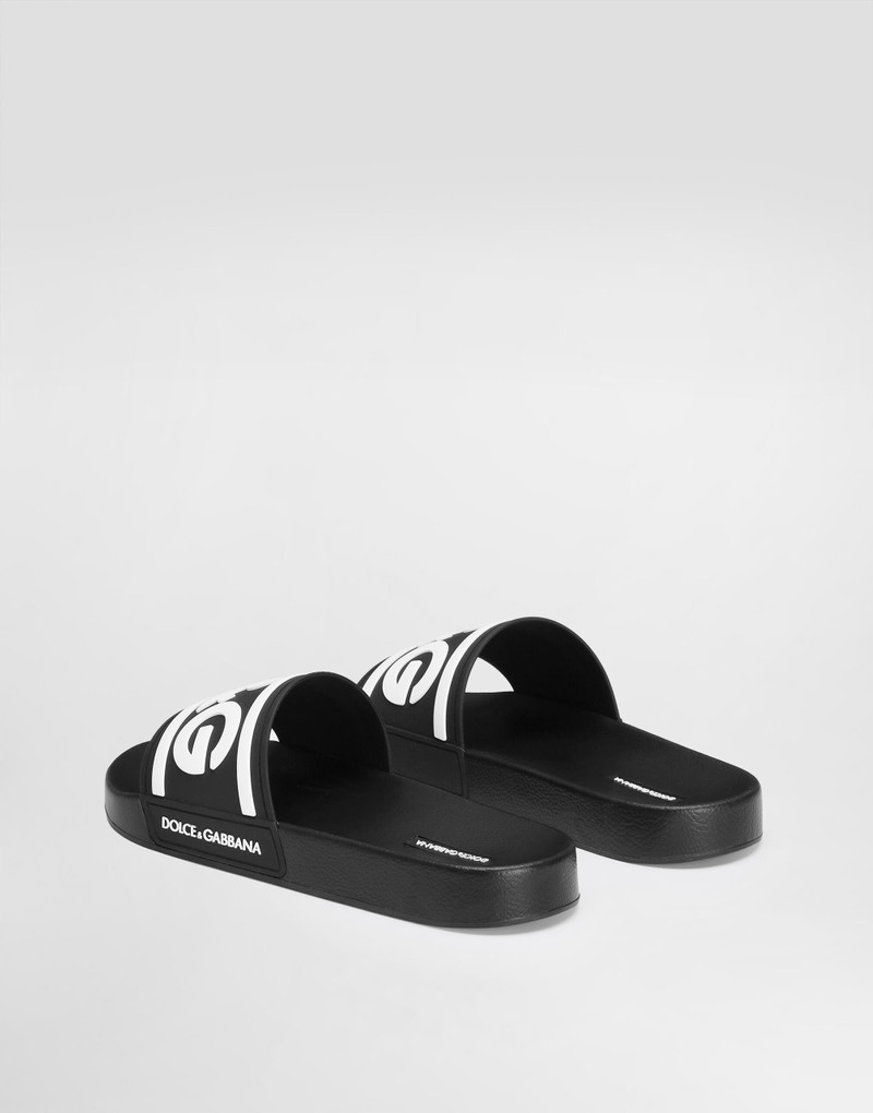 Dolce & Gabbana Rubber beachwear sliders with DG logo outlook
