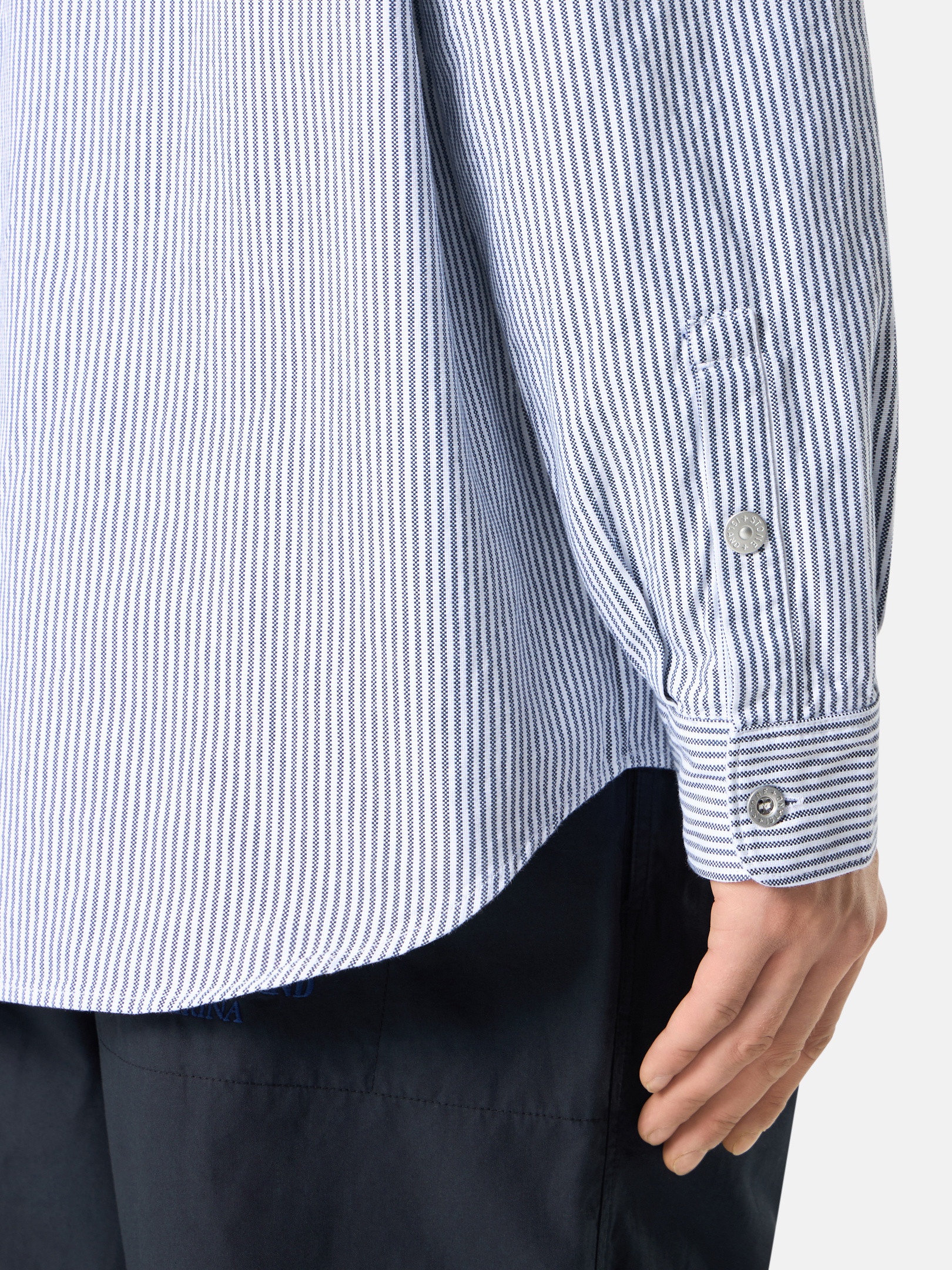 1100007 STRIPED OXFORD COTTON_STONE ISLAND MARINA - 5
