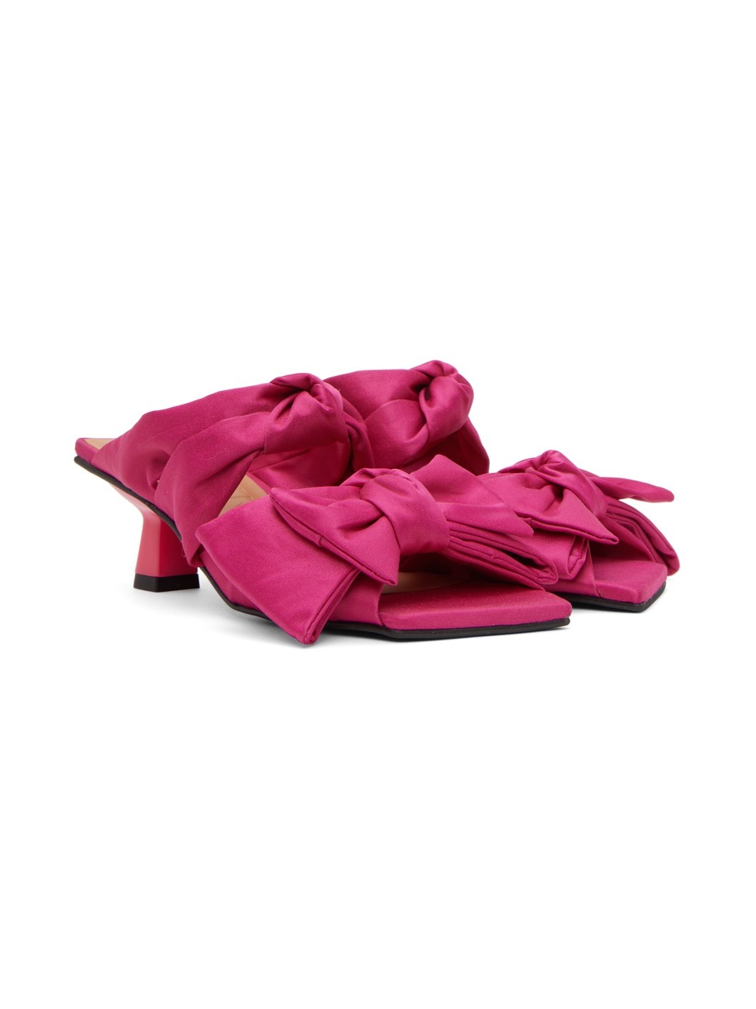 Pink Soft Bow Mules - 4
