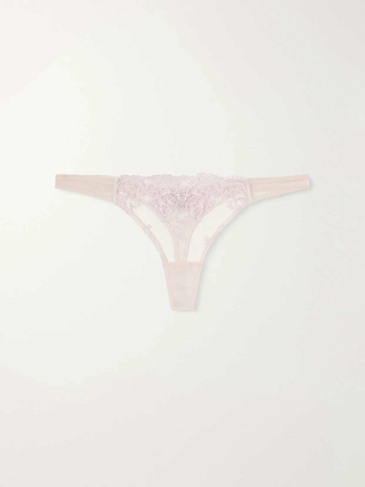 Juliette Lace-trimmed Mesh Thong - 1