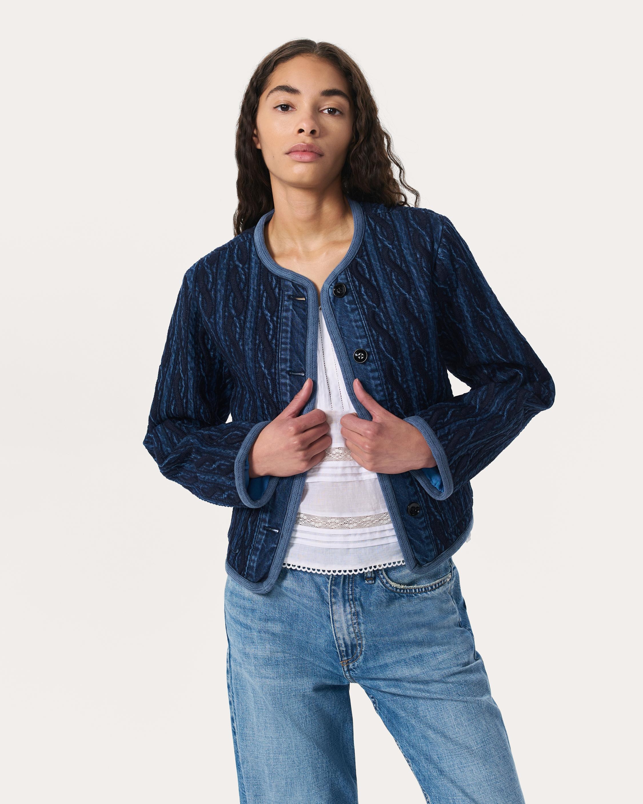 Carter Denim Liner
Lightweight Rigid in Embroidered Blue - 2
