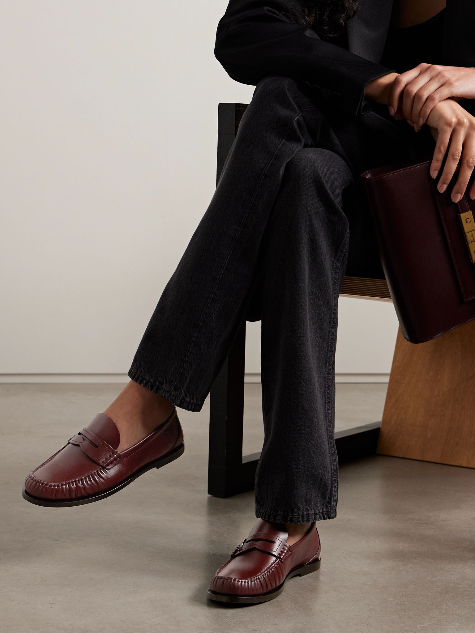 Laurent leather loafers Burgundy - 2