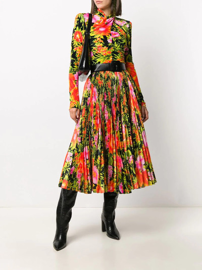 Richard Quinn floral print pleated skirt outlook