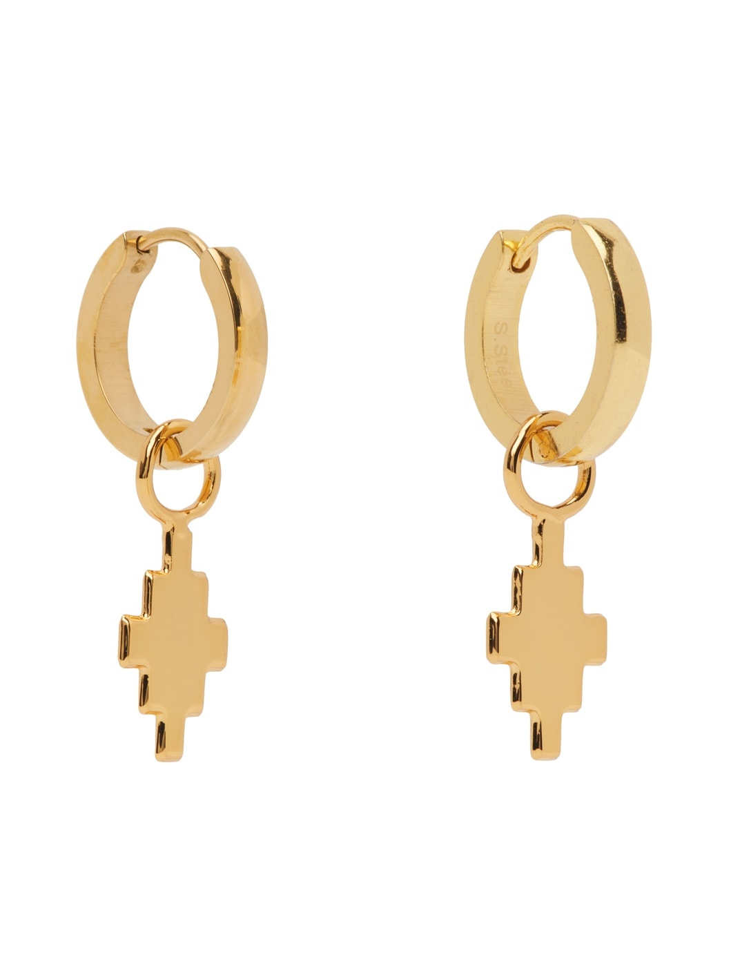 Gold Cross Pendant Earrings - 2