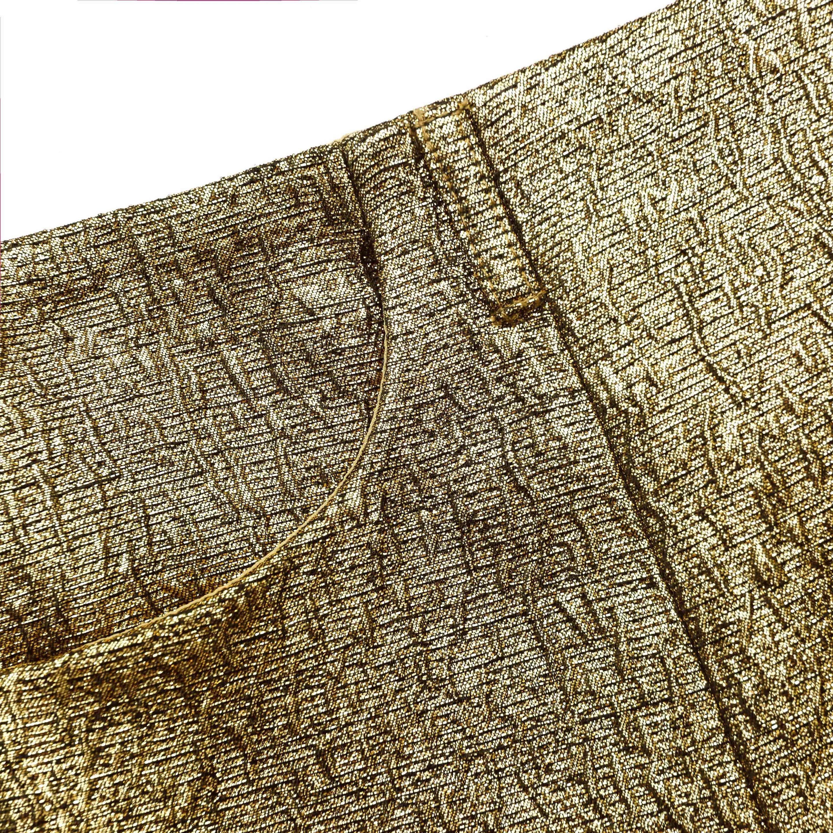 Gold Metallic Jacquard Skort - 5