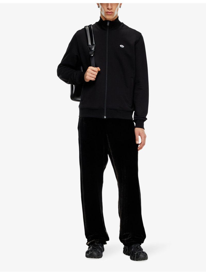 Diesel S-Lock logo-embroidery zip-up cotton jacket outlook