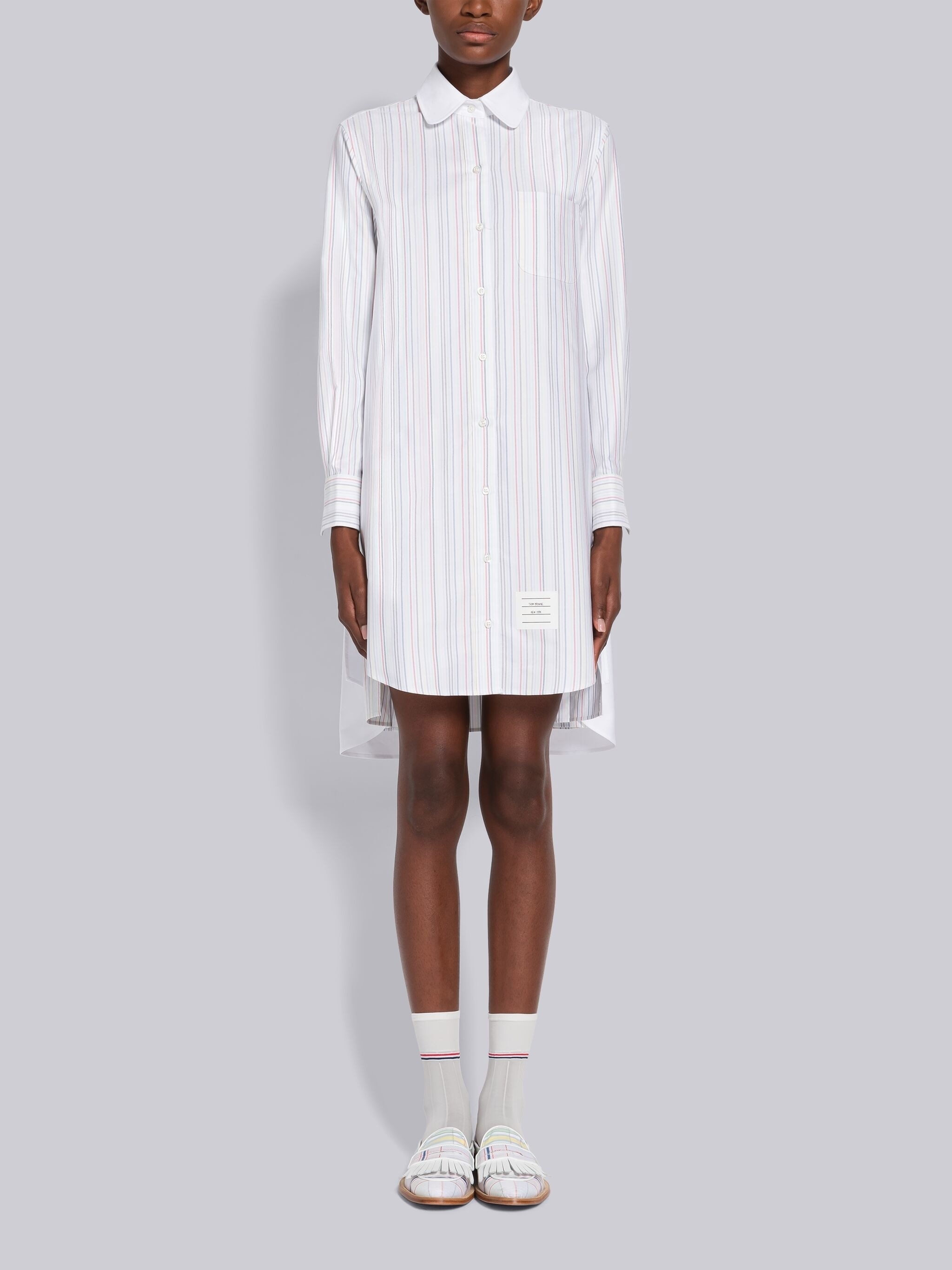 University Stripe Oxford Mini Shirtdress - 1