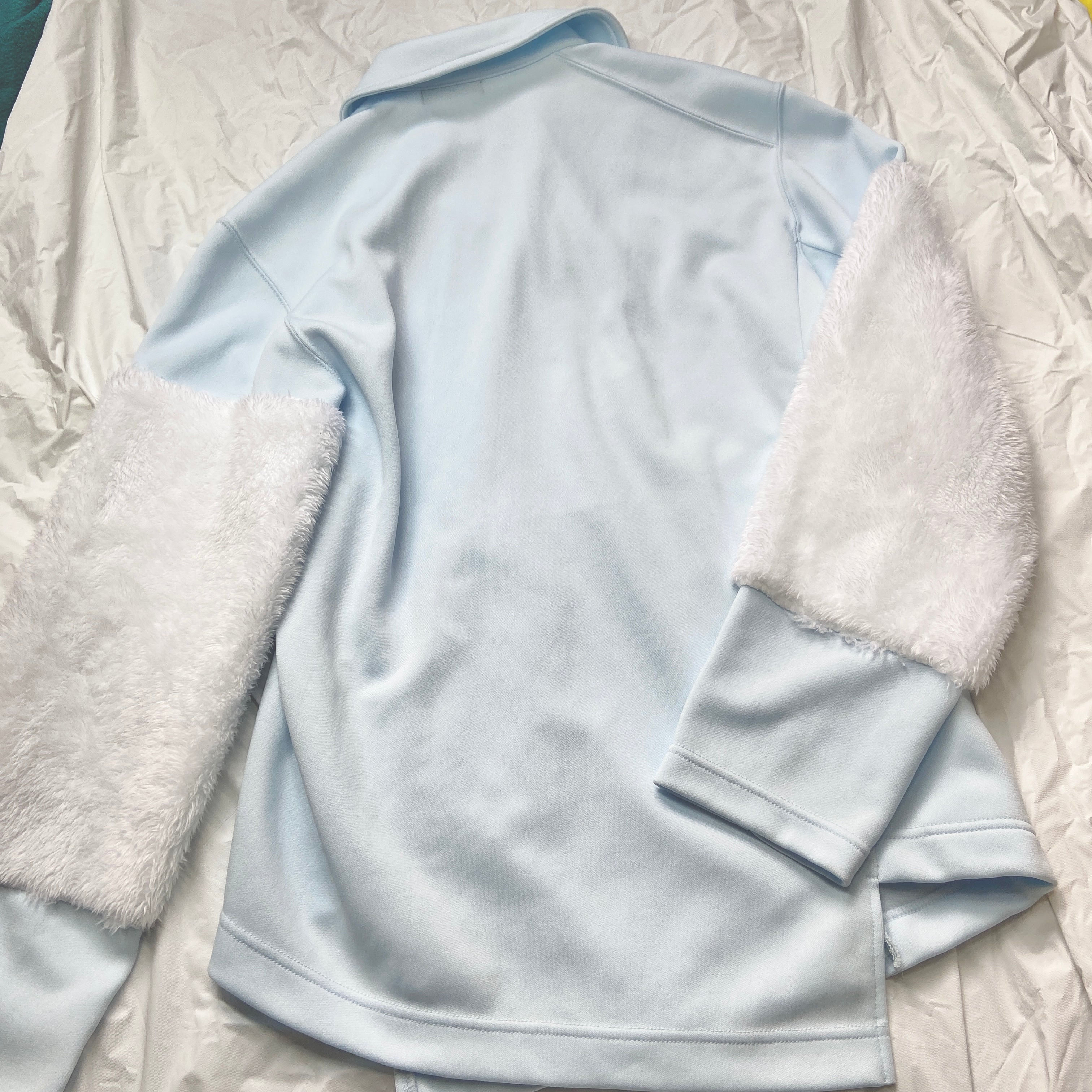 Comme des Garçons Homme plus fw18 asymmetrical fur sleeve jacket - 9