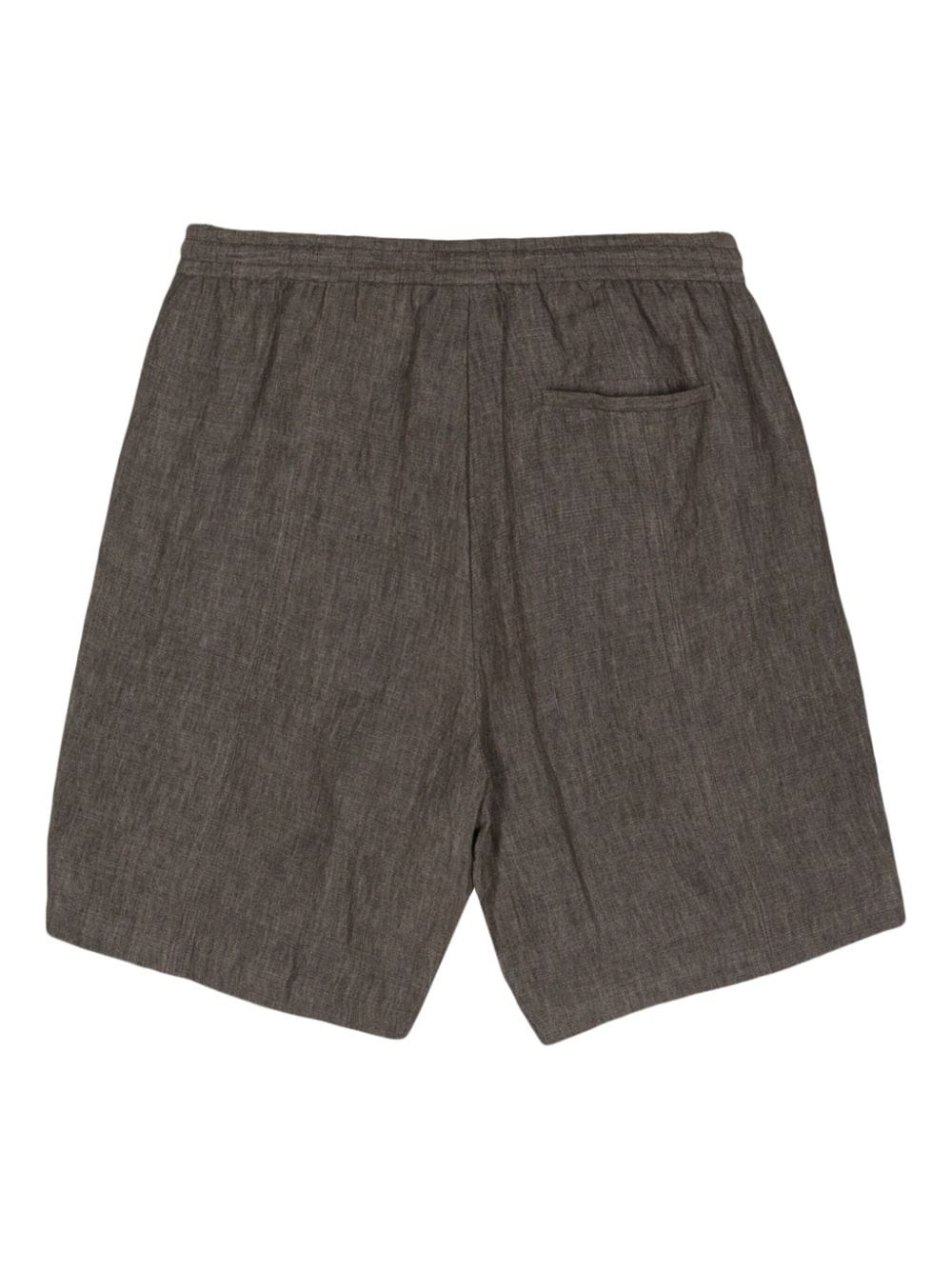 drawstring-waist linen shorts - 2