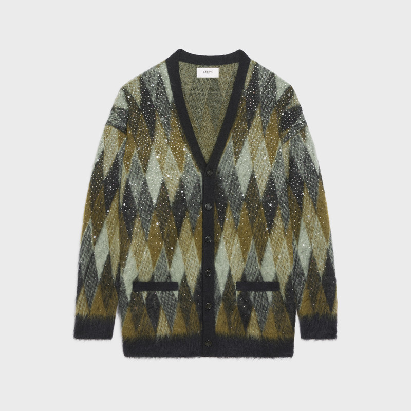 LONG EMBROIDERED CARDIGAN IN BRUSHED MOHAIR 1