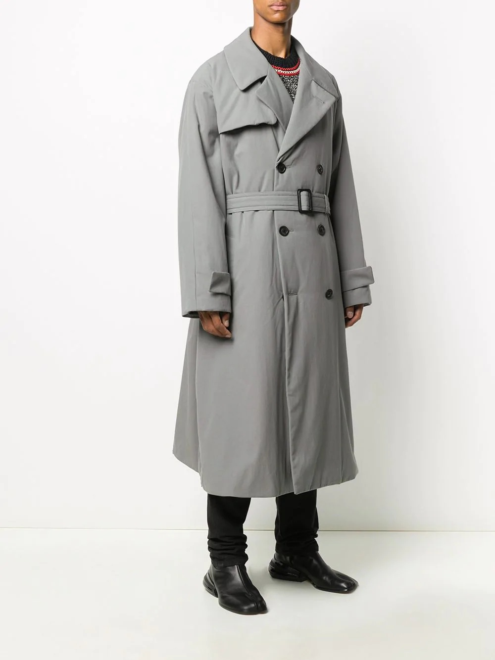 padded trench coat - 3