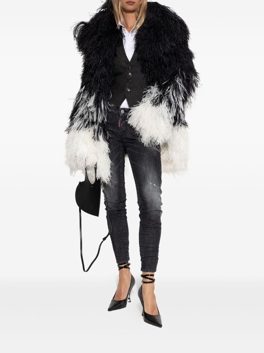 feather-trimmed jacket - 2