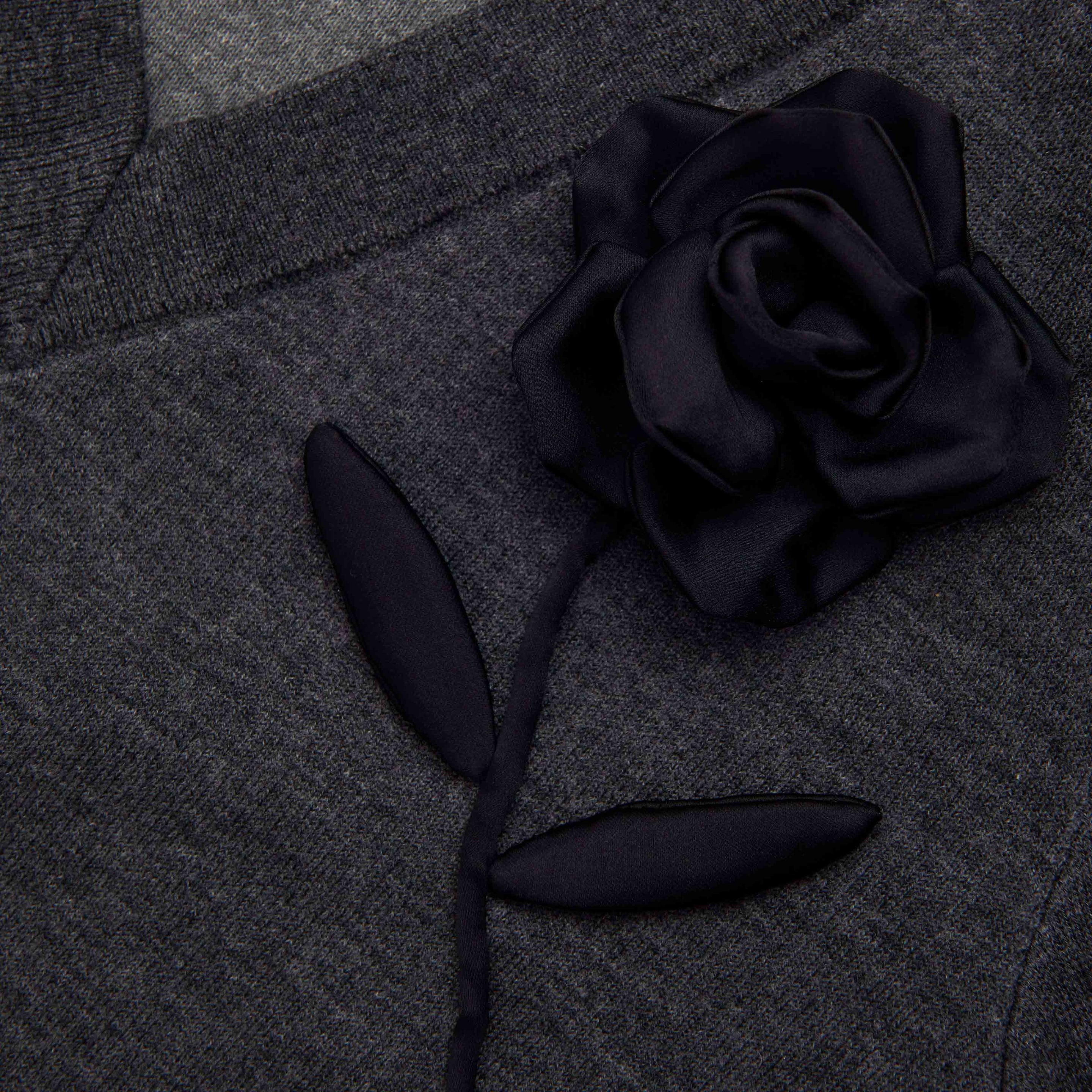 Charcoal Black Rose Jumper - 5