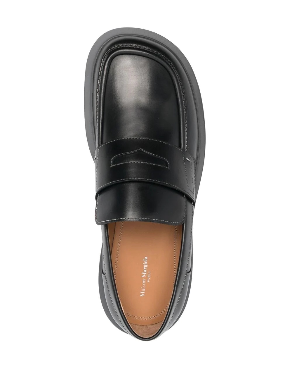 contrast stitched loafers - 4