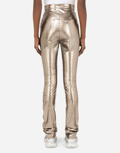 Dolce & Gabbana Foiled fabric pants with draping outlook