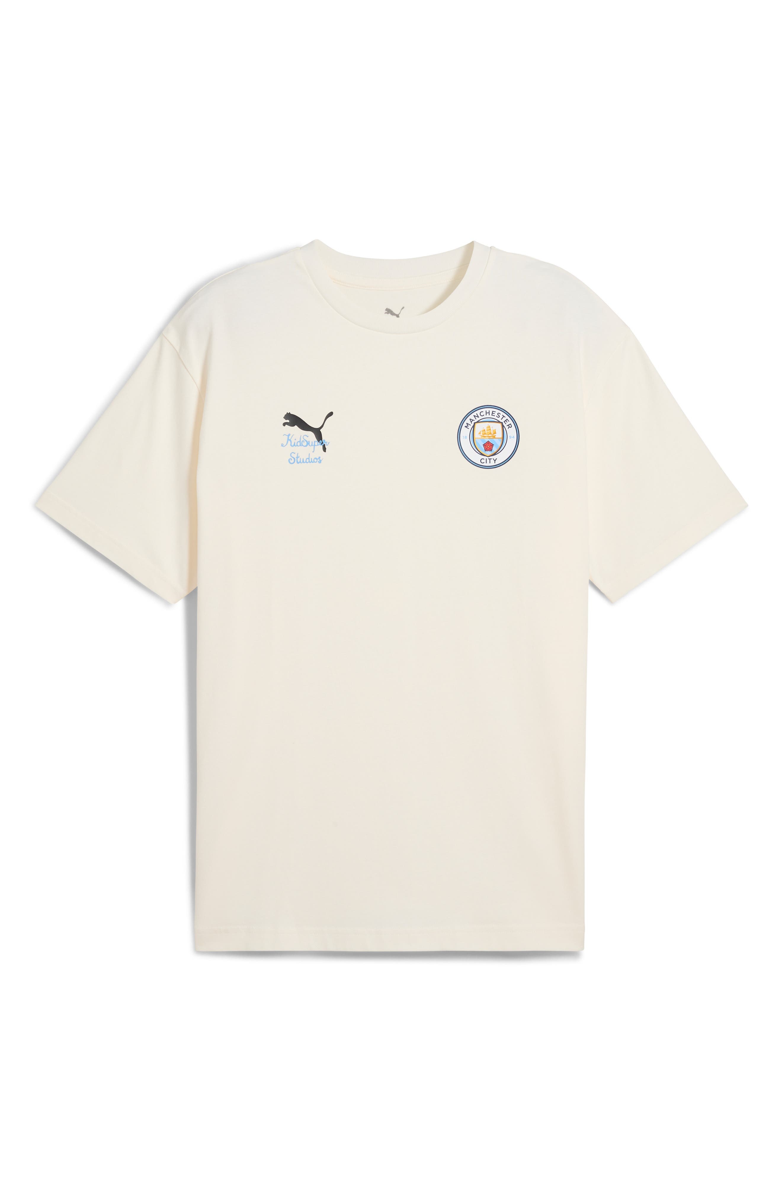 PUMA x KidSuper MCFC Cotton Graphic T-Shirt in Warm White-Puma Black at Nordstrom - 4