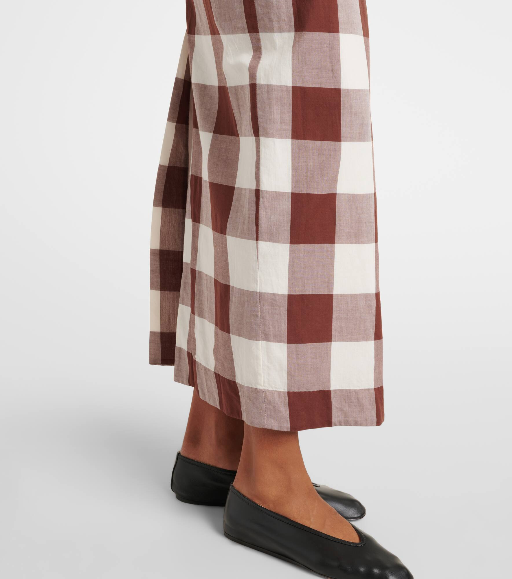Mira gingham cotton maxi skirt - 5