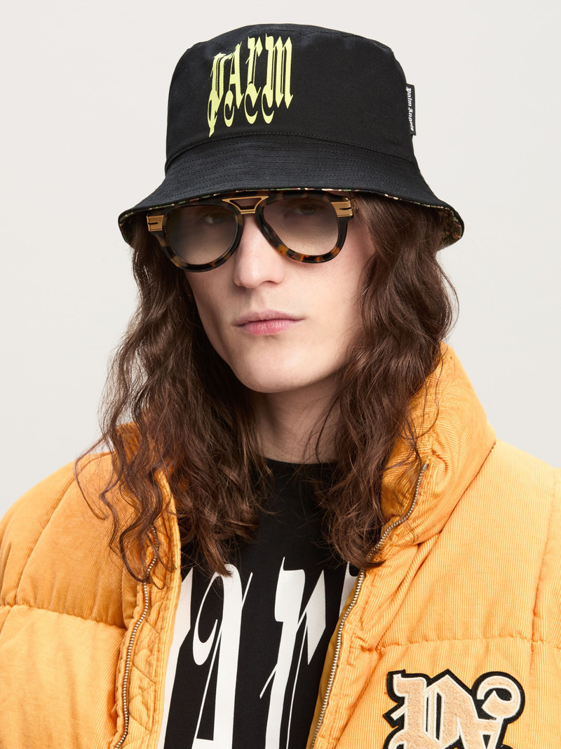 Palm Angels Gothic Logo Bucket Hat outlook
