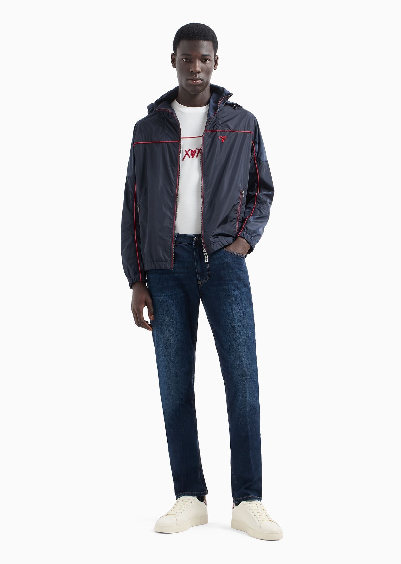 Valentine’s Day capsule collection nylon blouson with zip and piping - 4