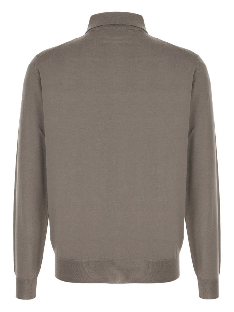 LARDINI long-sleeve knitted polo shirt outlook