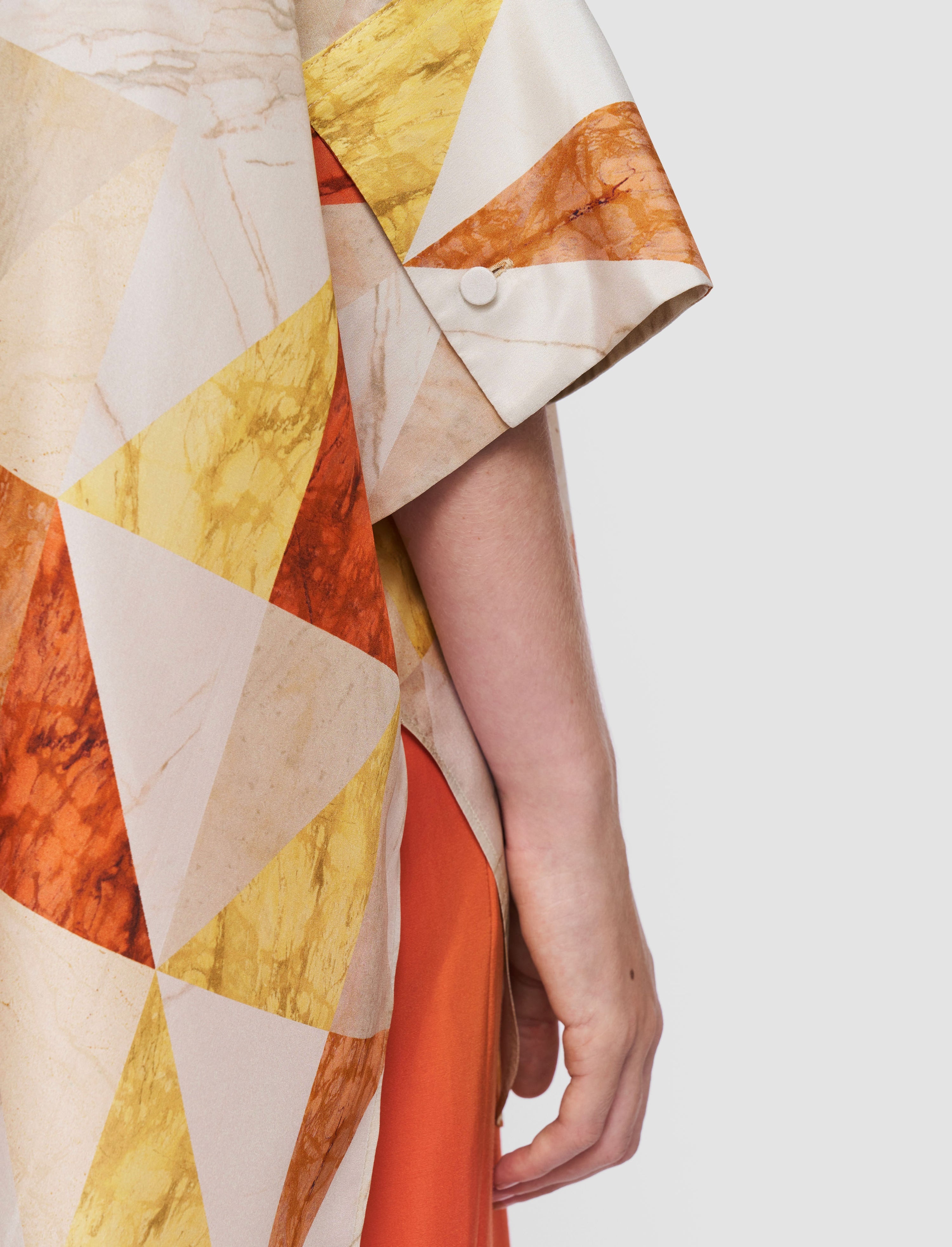 Arcole Marble Print Silk Shirt - 6