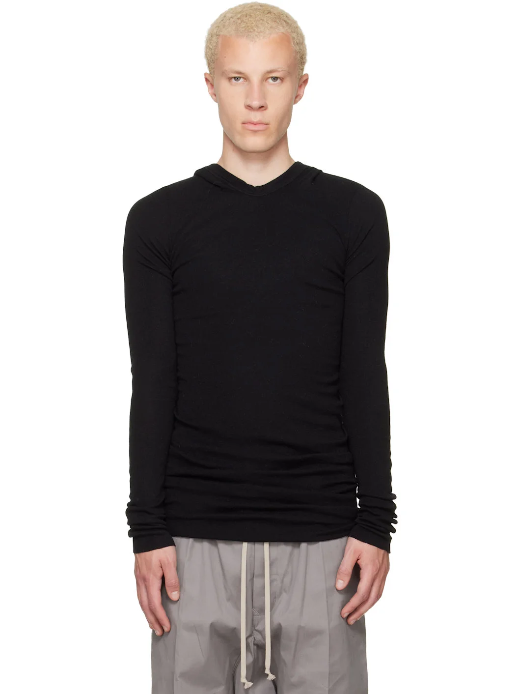 Black Tower Rib LS Hoodie - 1